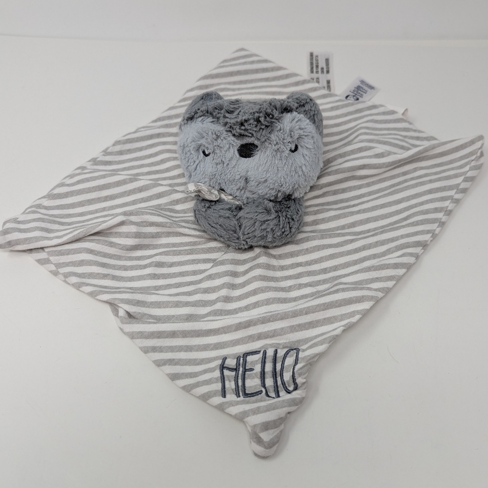 Gerber Organics Lovey Puppy Dog Gray Baby Security Blanket Hello
